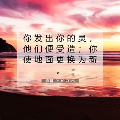 Picture 07 - 诗 篇 104:30 CUVS - 你 发 出 你 的 灵 ， 他 们 便 受 造 - Bible Verse Picture