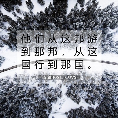 Picture 07 - 诗 篇 105:13 CUVS - 他 们 从 这 邦 游 到 那 邦 ， 从 这 - Bible Verse Picture