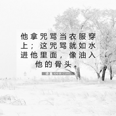 Picture 07 - 诗 篇 109:18 CUVS - 他 拿 咒 骂 当 衣 服 穿 上 ； 这 咒 - Bible Verse Picture