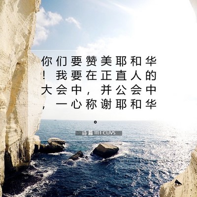 Picture 07 - 诗 篇 111:1 CUVS - 你 们 要 赞 美 耶 和 华 ！ 我 要 在 - Bible Verse Picture