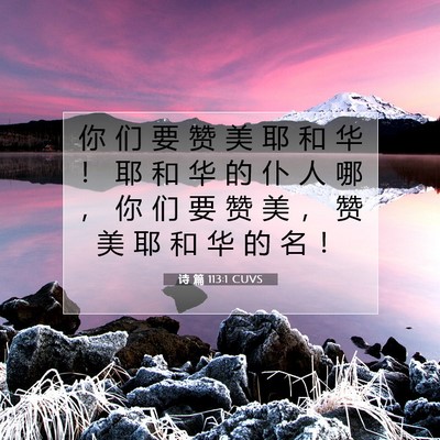 Picture 07 - 诗 篇 113:1 CUVS - 你 们 要 赞 美 耶 和 华 ！ 耶 和 华 - Bible Verse Picture