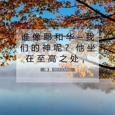 Picture 07 - 诗 篇 113:5 CUVS - 谁 像 耶 和 华 ─ 我 们 的 神 呢 ？ - Bible Verse Picture