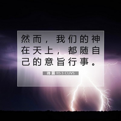 Picture 07 - 诗 篇 115:3 CUVS - 然 而 ， 我 们 的 神 在 天 上 ， 都 - Bible Verse Picture