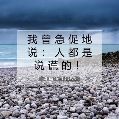 Picture 07 - 诗 篇 116:11 CUVS - 我 曾 急 促 地 说 ： 人 都 是 说 谎 - Bible Verse Picture