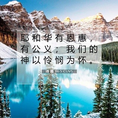 Picture 07 - 诗 篇 116:5 CUVS - 耶 和 华 有 恩 惠 ， 有 公 义 ； 我 - Bible Verse Picture