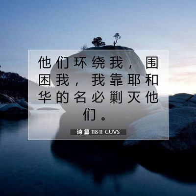 Picture 07 - 诗 篇 118:11 CUVS - 他 们 环 绕 我 ， 围 困 我 ， 我 靠 - Bible Verse Picture