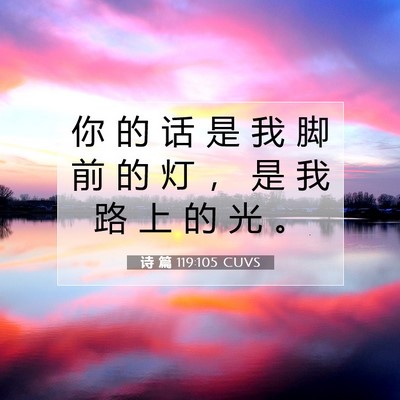 Picture 07 - 诗 篇 119:105 CUVS - 你 的 话 是 我 脚 前 的 灯 ， 是 我 - Bible Verse Picture
