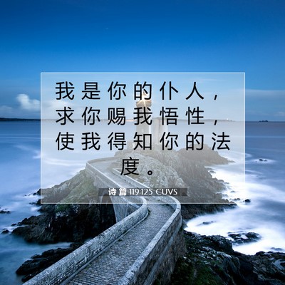 Picture 07 - 诗 篇 119:125 CUVS - 我 是 你 的 仆 人 ， 求 你 赐 我 悟 - Bible Verse Picture