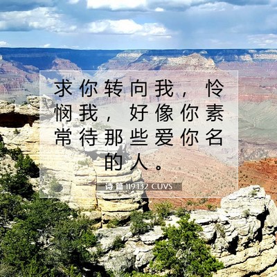 Picture 07 - 诗 篇 119:132 CUVS - 求 你 转 向 我 ， 怜 悯 我 ， 好 像 - Bible Verse Picture