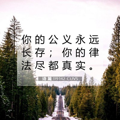 Picture 07 - 诗 篇 119:142 CUVS - 你 的 公 义 永 远 长 存 ； 你 的 律 - Bible Verse Picture