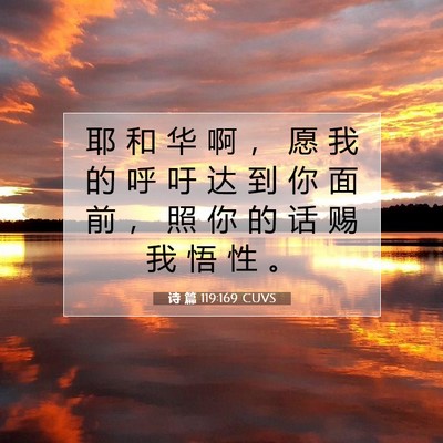 Picture 07 - 诗 篇 119:169 CUVS - 耶 和 华 啊 ， 愿 我 的 呼 吁 达 到 - Bible Verse Picture