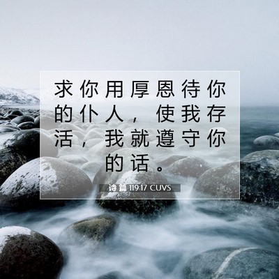 Picture 07 - 诗 篇 119:17 CUVS - 求 你 用 厚 恩 待 你 的 仆 人 ， 使 - Bible Verse Picture