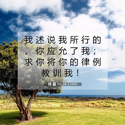 Picture 07 - 诗 篇 119:26 CUVS - 我 述 说 我 所 行 的 ， 你 应 允 了 - Bible Verse Picture