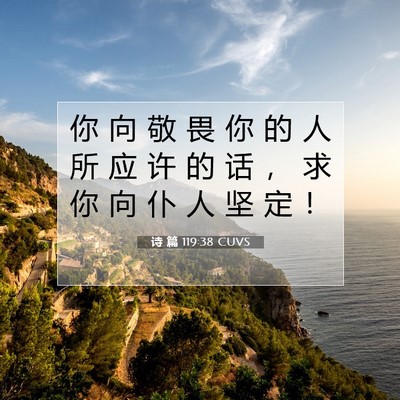Picture 07 - 诗 篇 119:38 CUVS - 你 向 敬 畏 你 的 人 所 应 许 的 话 - Bible Verse Picture