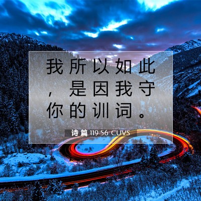 Picture 07 - 诗 篇 119:56 CUVS - 我 所 以 如 此 ， 是 因 我 守 你 的 - Bible Verse Picture