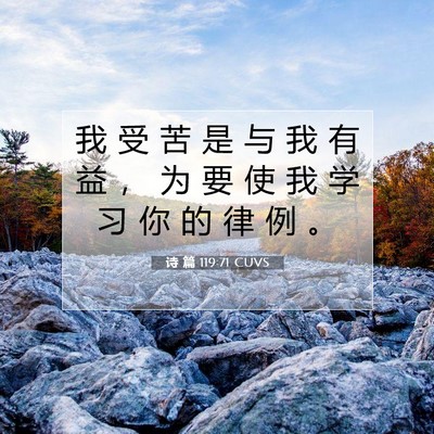 Picture 07 - 诗 篇 119:71 CUVS - 我 受 苦 是 与 我 有 益 ， 为 要 使 - Bible Verse Picture