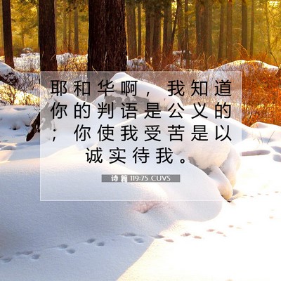 Picture 07 - 诗 篇 119:75 CUVS - 耶 和 华 啊 ， 我 知 道 你 的 判 语 - Bible Verse Picture