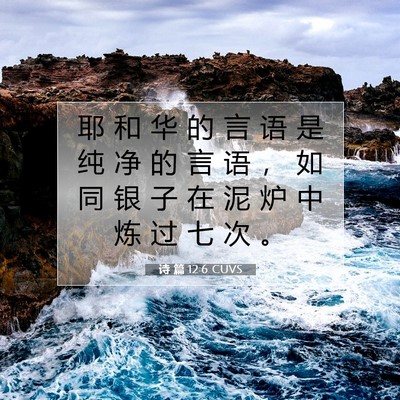 Picture 07 - 诗 篇 12:6 CUVS - 耶 和 华 的 言 语 是 纯 净 的 言 语 - Bible Verse Picture