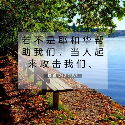 Picture 07 - 诗 篇 124:2 CUVS - 若 不 是 耶 和 华 帮 助 我 们 ， 当 - Bible Verse Picture