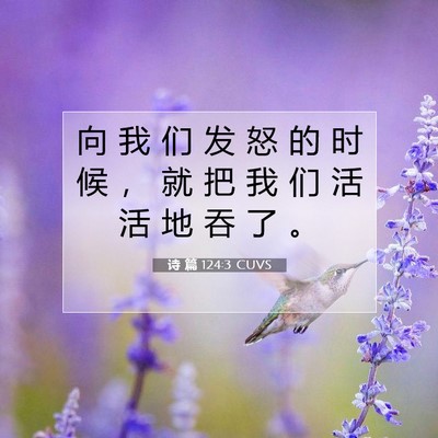 Picture 07 - 诗 篇 124:3 CUVS - 向 我 们 发 怒 的 时 候 ， 就 把 我 - Bible Verse Picture