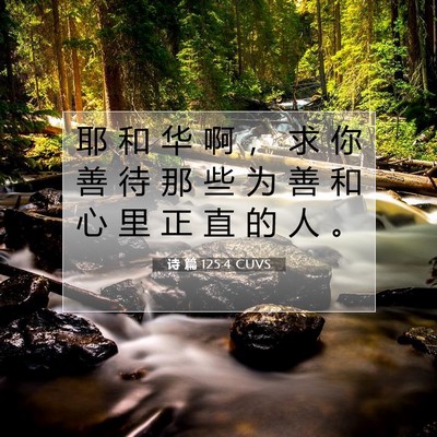 Picture 07 - 诗 篇 125:4 CUVS - 耶 和 华 啊 ， 求 你 善 待 那 些 为 - Bible Verse Picture