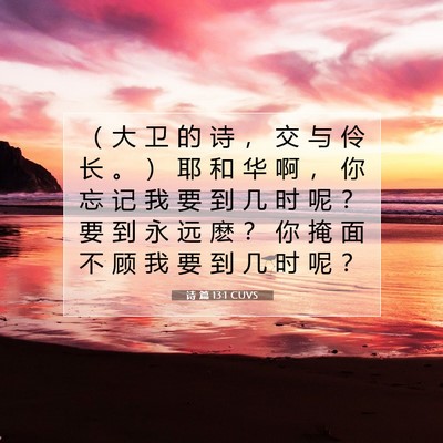 Picture 07 - 诗 篇 13:1 CUVS - （ 大 卫 的 诗 ， 交 与 伶 长 。 ） - Bible Verse Picture