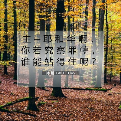 Picture 07 - 诗 篇 130:3 CUVS - 主 ─ 耶 和 华 啊 ， 你 若 究 察 罪 - Bible Verse Picture