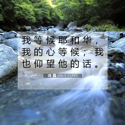 Picture 07 - 诗 篇 130:5 CUVS - 我 等 候 耶 和 华 ， 我 的 心 等 候 - Bible Verse Picture