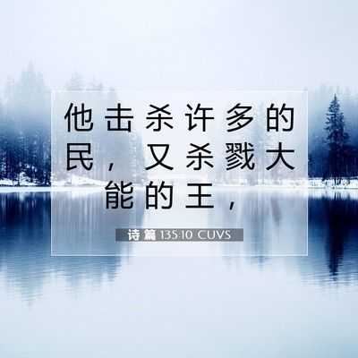 Picture 07 - 诗 篇 135:10 CUVS - 他 击 杀 许 多 的 民 ， 又 杀 戮 大 - Bible Verse Picture