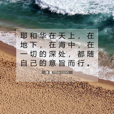 Picture 07 - 诗 篇 135:6 CUVS - 耶 和 华 在 天 上 ， 在 地 下 ， 在 - Bible Verse Picture