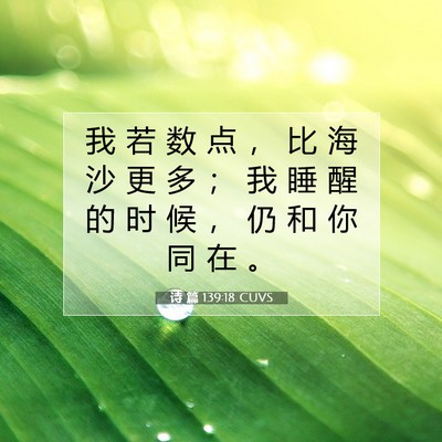 Picture 07 - 诗 篇 139:18 CUVS - 我 若 数 点 ， 比 海 沙 更 多 ； 我 - Bible Verse Picture