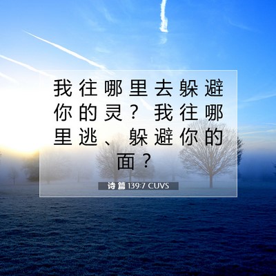 Picture 07 - 诗 篇 139:7 CUVS - 我 往 哪 里 去 躲 避 你 的 灵 ？ 我 - Bible Verse Picture