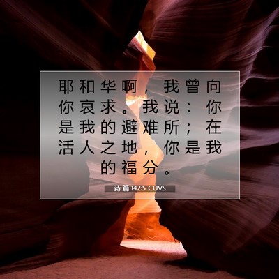 Picture 07 - 诗 篇 142:5 CUVS - 耶 和 华 啊 ， 我 曾 向 你 哀 求 。 - Bible Verse Picture