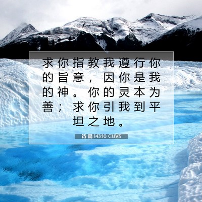 Picture 07 - 诗 篇 143:10 CUVS - 求 你 指 教 我 遵 行 你 的 旨 意 ， - Bible Verse Picture
