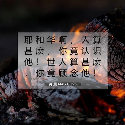 Picture 07 - 诗 篇 144:3 CUVS - 耶 和 华 啊 ， 人 算 甚 麽 ， 你 竟 - Bible Verse Picture