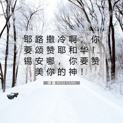 Picture 07 - 诗 篇 147:12 CUVS - 耶 路 撒 冷 啊 ， 你 要 颂 赞 耶 和 - Bible Verse Picture