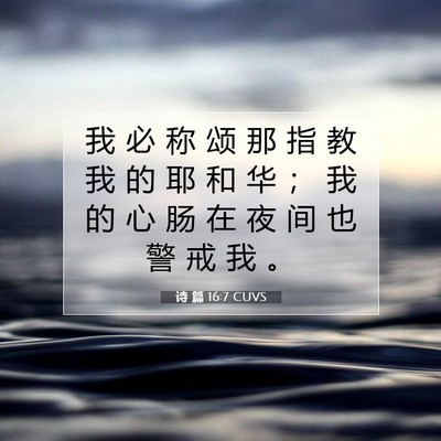 Picture 07 - 诗 篇 16:7 CUVS - 我 必 称 颂 那 指 教 我 的 耶 和 华 - Bible Verse Picture