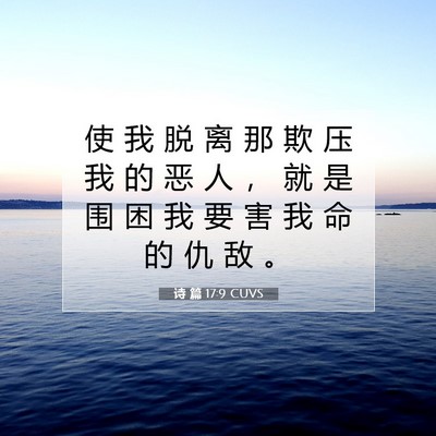 Picture 07 - 诗 篇 17:9 CUVS - 使 我 脱 离 那 欺 压 我 的 恶 人 ， - Bible Verse Picture