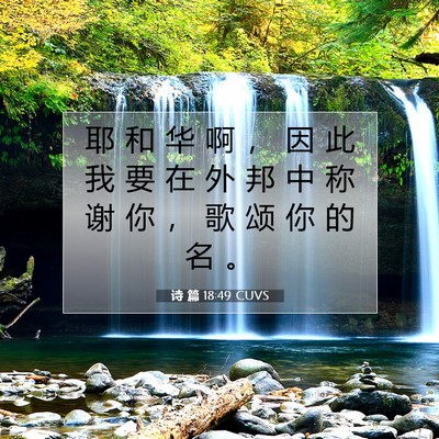Picture 07 - 诗 篇 18:49 CUVS - 耶 和 华 啊 ， 因 此 我 要 在 外 邦 - Bible Verse Picture