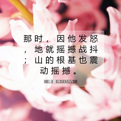 Picture 07 - 诗 篇 18:7 CUVS - 那 时 ， 因 他 发 怒 ， 地 就 摇 撼 - Bible Verse Picture
