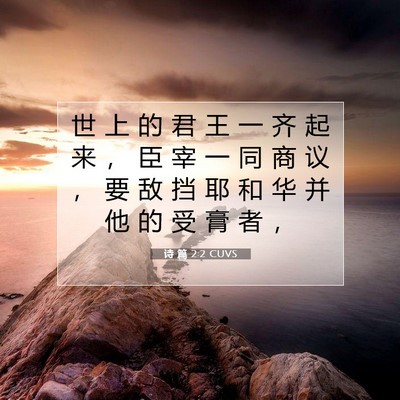 Picture 07 - 诗 篇 2:2 CUVS - 世 上 的 君 王 一 齐 起 来 ， 臣 宰 - Bible Verse Picture