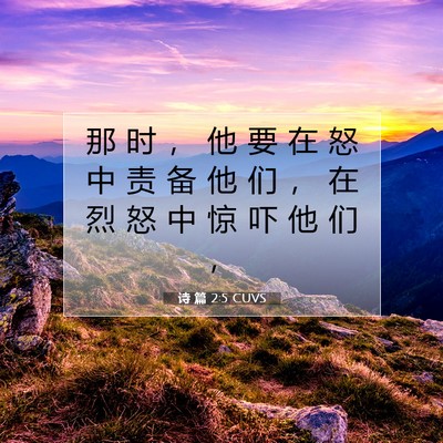 Picture 07 - 诗 篇 2:5 CUVS - 那 时 ， 他 要 在 怒 中 责 备 他 们 - Bible Verse Picture