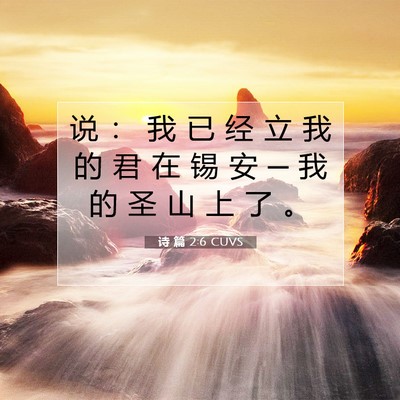 Picture 07 - 诗 篇 2:6 CUVS - 说 ： 我 已 经 立 我 的 君 在 锡 安 - Bible Verse Picture