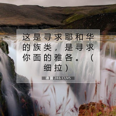 Picture 07 - 诗 篇 24:6 CUVS - 这 是 寻 求 耶 和 华 的 族 类 ， 是 - Bible Verse Picture