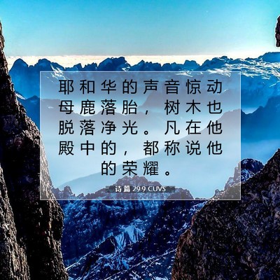 Picture 07 - 诗 篇 29:9 CUVS - 耶 和 华 的 声 音 惊 动 母 鹿 落 胎 - Bible Verse Picture