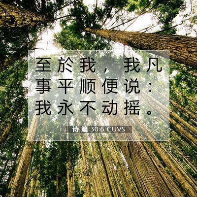 Picture 07 - 诗 篇 30:6 CUVS - 至 於 我 ， 我 凡 事 平 顺 便 说 ： - Bible Verse Picture