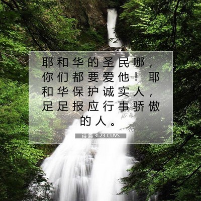 Picture 07 - 诗 篇 31:23 CUVS - 耶 和 华 的 圣 民 哪 ， 你 们 都 要 - Bible Verse Picture