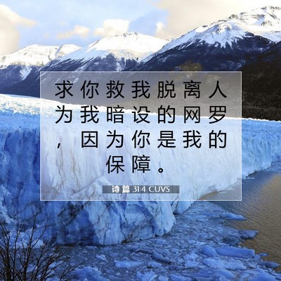 Picture 07 - 诗 篇 31:4 CUVS - 求 你 救 我 脱 离 人 为 我 暗 设 的 - Bible Verse Picture