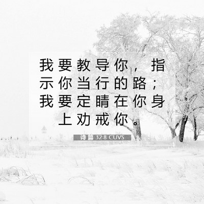 Picture 07 - 诗 篇 32:8 CUVS - 我 要 教 导 你 ， 指 示 你 当 行 的 - Bible Verse Picture