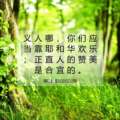 Picture 07 - 诗 篇 33:1 CUVS - 义 人 哪 ， 你 们 应 当 靠 耶 和 华 - Bible Verse Picture